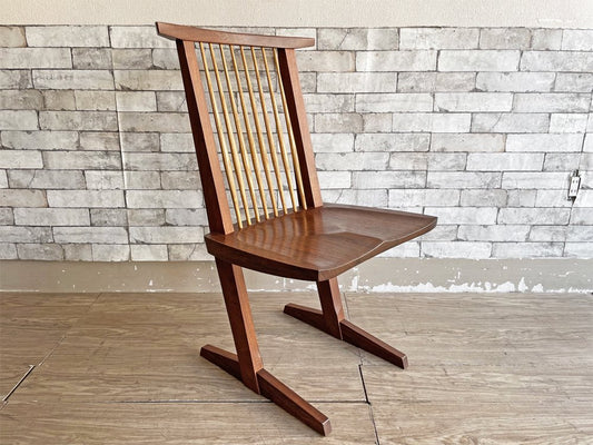 桜製作所 コノイドチェア CN101 CONOID CHAIR ジョージ・ナカシマ George Nakashima ダイニングチェア ラウンジチェア ウォールナット無垢材 焼印有 A ●