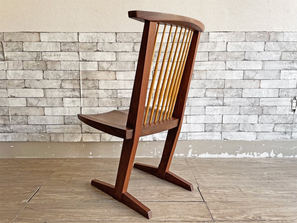 桜製作所 コノイドチェア CN101 CONOID CHAIR ジョージ・ナカシマ George Nakashima ダイニングチェア ラウンジチェア ウォールナット無垢材 焼印有 A ●