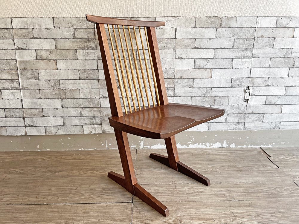 桜製作所 コノイドチェア CN101 CONOID CHAIR ジョージ・ナカシマ George Nakashima ダイニングチェア ラウンジチェア ウォールナット無垢材 焼印有 B ●