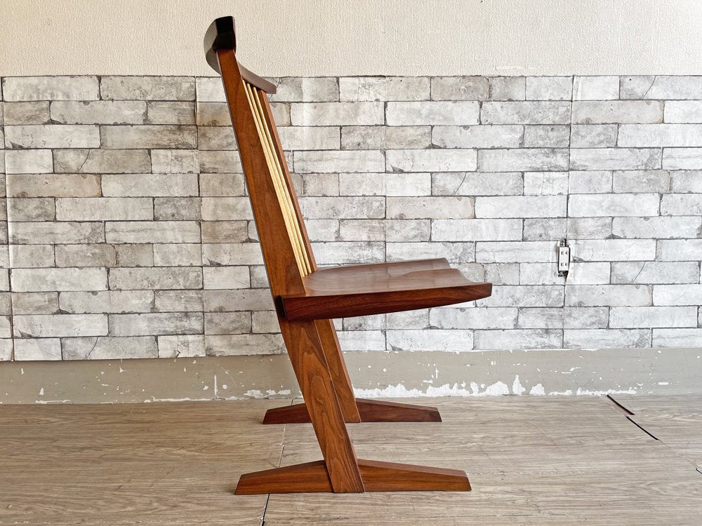 桜製作所 コノイドチェア CN101 CONOID CHAIR ジョージ・ナカシマ George Nakashima ダイニングチェア ラウンジチェア ウォールナット無垢材 焼印有 B ●