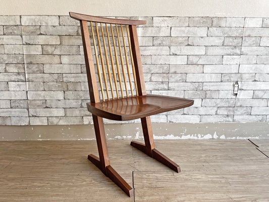 桜製作所 コノイドチェア CN101 CONOID CHAIR ジョージ・ナカシマ George Nakashima ダイニングチェア ラウンジチェア ウォールナット無垢材 焼印有 C ●