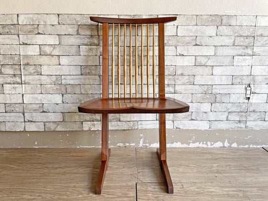 桜製作所 コノイドチェア CN101 CONOID CHAIR ジョージ・ナカシマ George Nakashima ダイニングチェア ラウンジチェア ウォールナット無垢材 焼印有 C ●