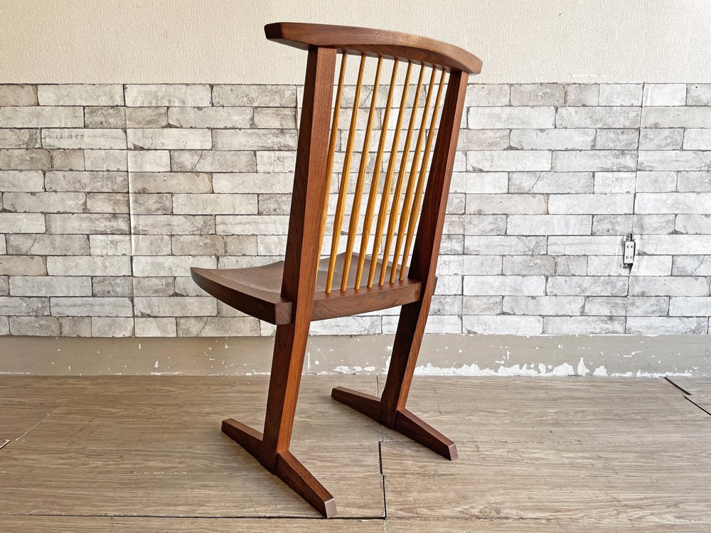 桜製作所 コノイドチェア CN101 CONOID CHAIR ジョージ・ナカシマ George Nakashima ダイニングチェア ラウンジチェア ウォールナット無垢材 焼印有 C ●