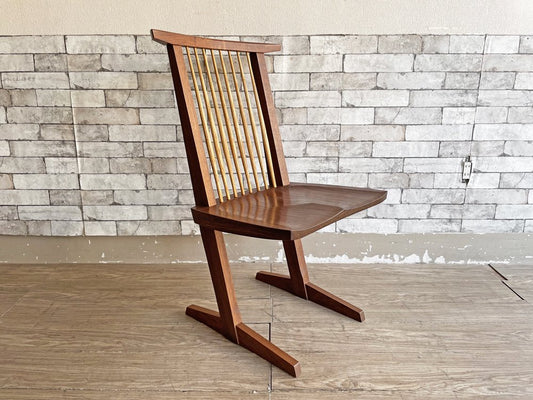 桜製作所 コノイドチェア CN101 CONOID CHAIR ジョージ・ナカシマ George Nakashima ダイニングチェア ラウンジチェア ウォールナット無垢材 焼印有 D ●