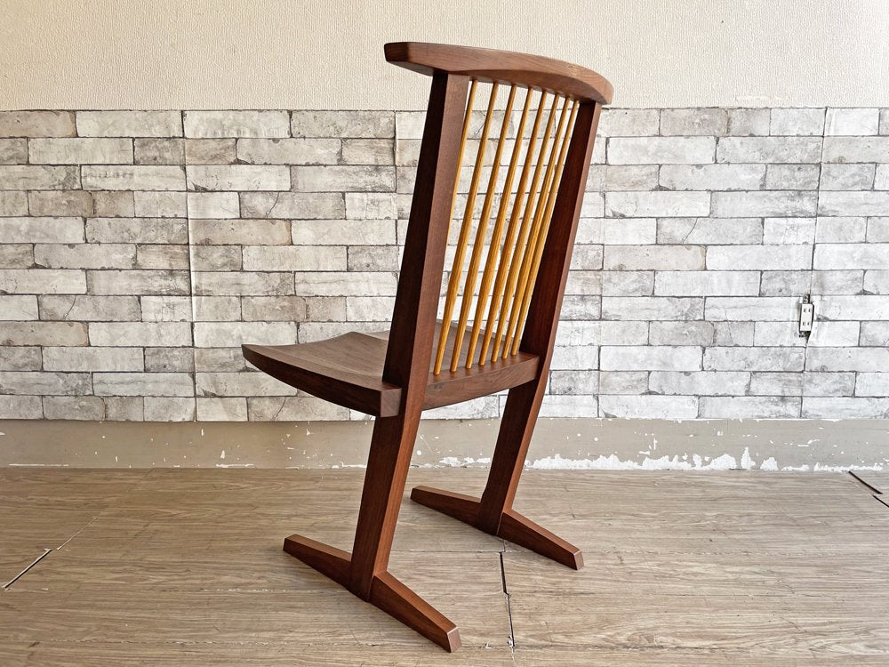 桜製作所 コノイドチェア CN101 CONOID CHAIR ジョージ・ナカシマ George Nakashima ダイニングチェア ラウンジチェア ウォールナット無垢材 焼印有 D ●