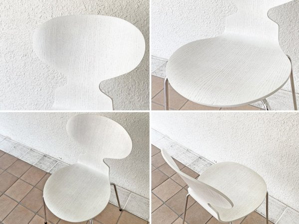 フリッツハンセン Fritz Hansen アントチェア ANT CHAIR アルネ ヤコブセン カラードアッシュ ホワイト 4本脚 アリンコチェア 北欧 デンマーク ◇