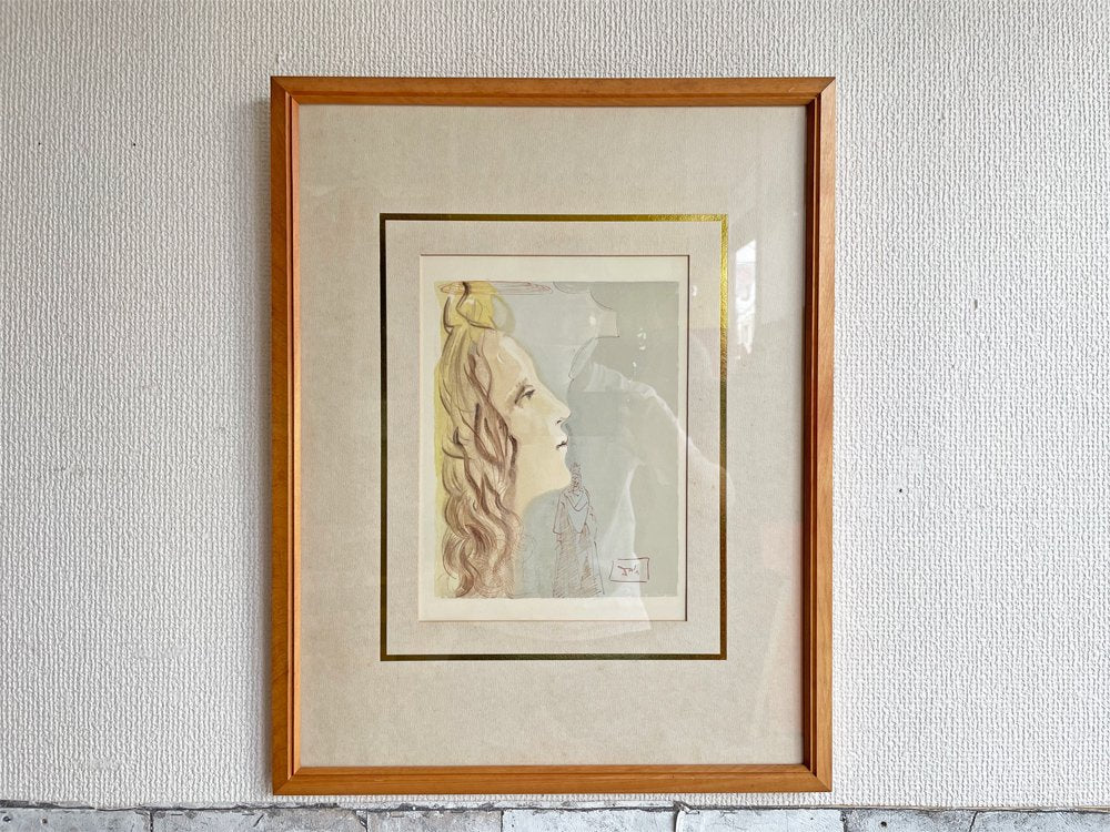 サルバドール ダリ Salvador Dali 神曲より The Ascent To Venus リトグラフ ベアトリーチェ 人物画 額装品 箱付 ●