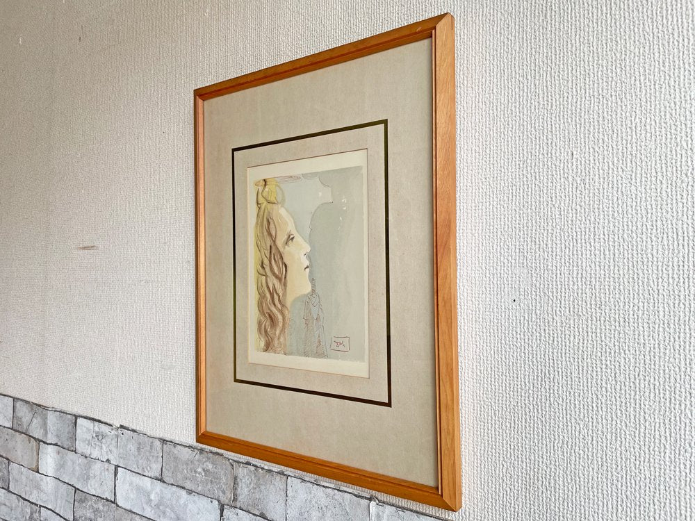 サルバドール ダリ Salvador Dali 神曲より The Ascent To Venus リトグラフ ベアトリーチェ 人物画 額装品 箱付 ●