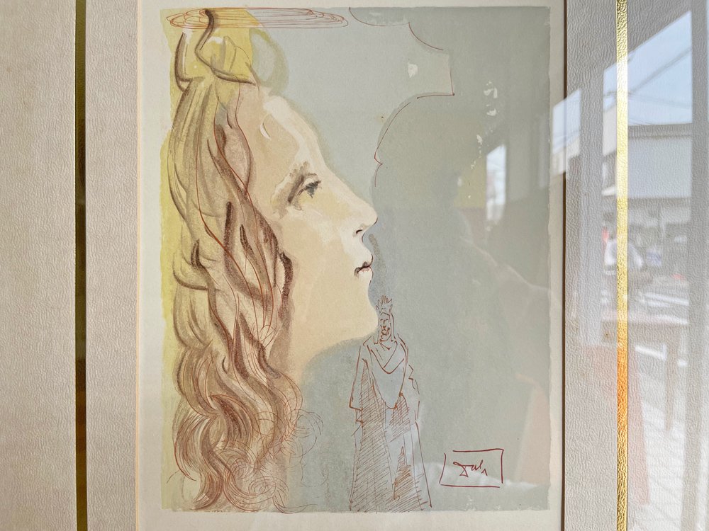 サルバドール ダリ Salvador Dali 神曲より The Ascent To Venus リトグラフ ベアトリーチェ 人物画 額装品 箱付 ●