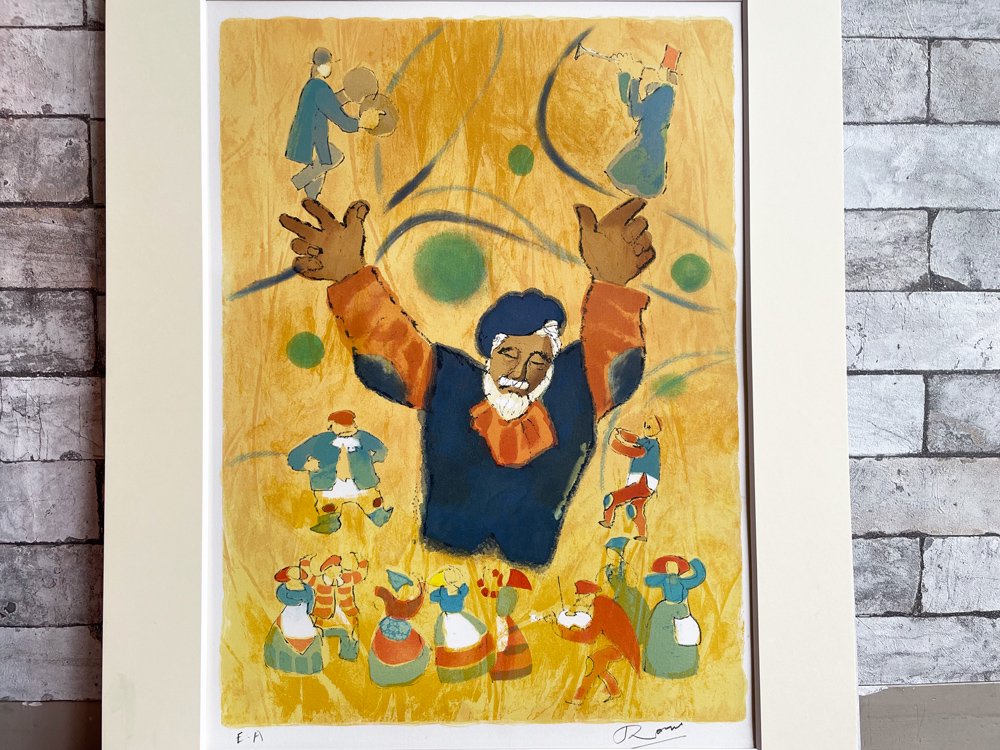 生沢 朗 Rou Ikusawa オリジナル リトグラフ THE MUSICAL 石版画 2枚セット 第EA番 箱付 ●
