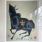 池田満寿夫 善光寺の牛 リトグラフ 額装品 箱付き 7/100 ●