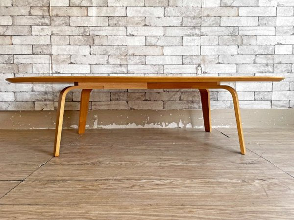 無印良品 MUJI 座テーブル オーバル ローテーブル プライウッド タモ材 W140 ナチュラル 廃番 ●