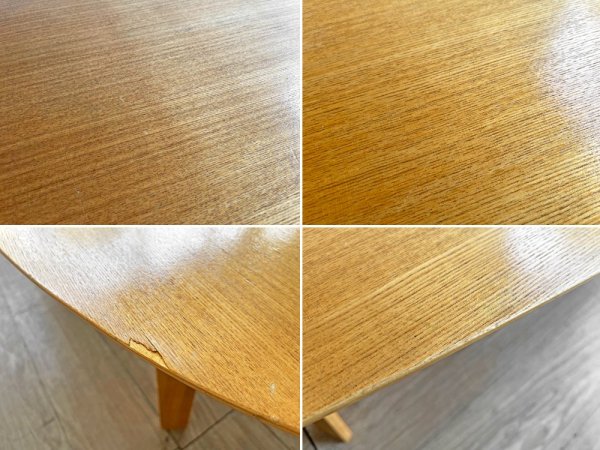 無印良品 MUJI 座テーブル オーバル ローテーブル プライウッド タモ材 W140 ナチュラル 廃番 ●