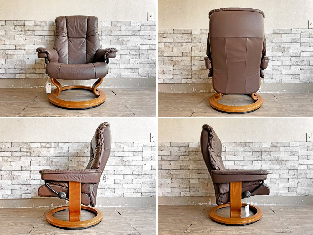 エコーネス EKORNES メイフェア Mayfair ストレスレスチェア stressless リクライニングチェア ＆ オットマン レザー ブラウン Sサイズ 北欧 ノルウェー ●