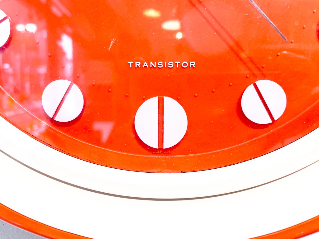 セイコー SEIKO トランジスタ TRANSISTOR ウォールクロック TTX-665 壁掛け時計 スペースエイジデザイン レトロポップ オレンジ ★