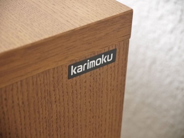 カリモク karimoku QU6027 オーク材 TVボード 4ドロワー フラップドア AVボード ローボード ◇