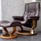 エコーネス EKORNES メイフェア Mayfair ストレスレスチェア stressless リクライニングチェア オットマンセット レザー ブラウン Sサイズ 北欧 ノルウェー ■