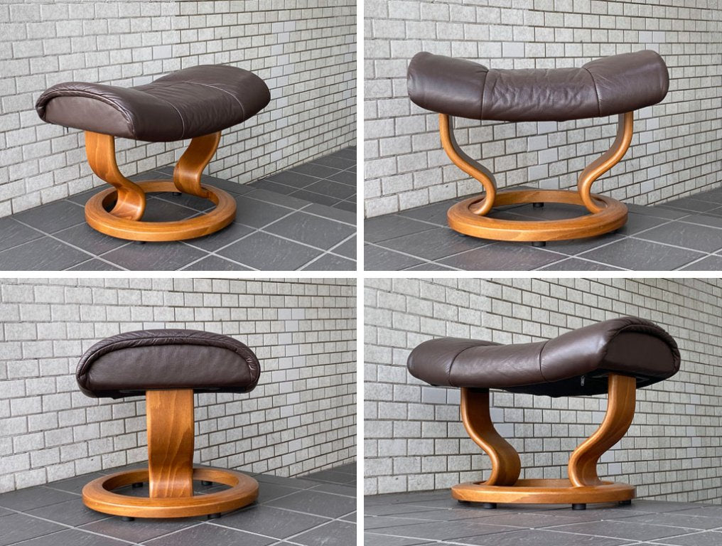 エコーネス EKORNES メイフェア Mayfair ストレスレスチェア stressless リクライニングチェア オットマンセット レザー ブラウン Sサイズ 北欧 ノルウェー ■