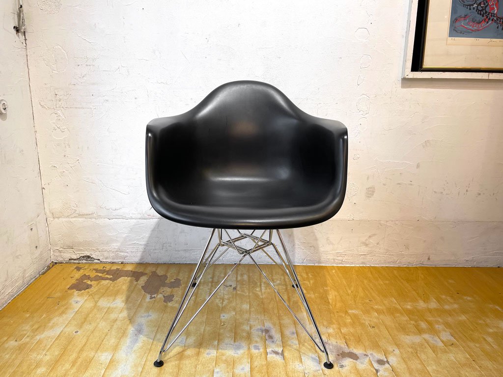 ハーマンミラー Herman Miller × ヴィトラ vitra 移行期 Wネーム アームシェルチェア エッフェルベース DAR ブラック イームズ Eames ミッドセンチュリー★