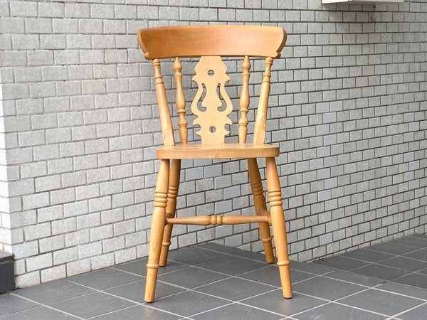 英国カントリースタイル フィドルチェア ダイニングチェア パイン材 カーフ karf 購入 A ■