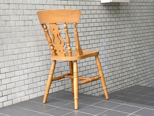 英国カントリースタイル フィドルチェア ダイニングチェア パイン材 カーフ karf 購入 A ■