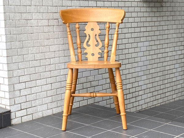 英国カントリースタイル フィドルチェア ダイニングチェア パイン材 カーフ karf 購入 B ■
