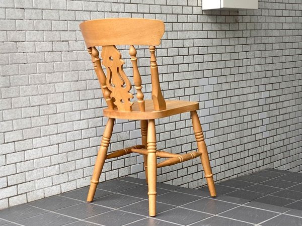 英国カントリースタイル フィドルチェア ダイニングチェア パイン材 カーフ karf 購入 B ■