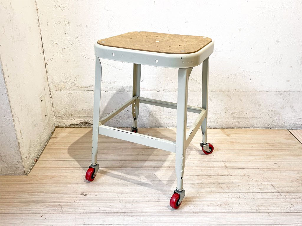 リオン LYON ファクトリー スツール FACTORY STOOL ホワイト キャスター パシフィックファニチャーサービス P.F.S取り扱い 廃番 B ★