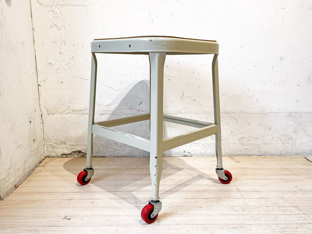 リオン LYON ファクトリー スツール FACTORY STOOL ホワイト キャスター パシフィックファニチャーサービス P.F.S取り扱い 廃番 B ★