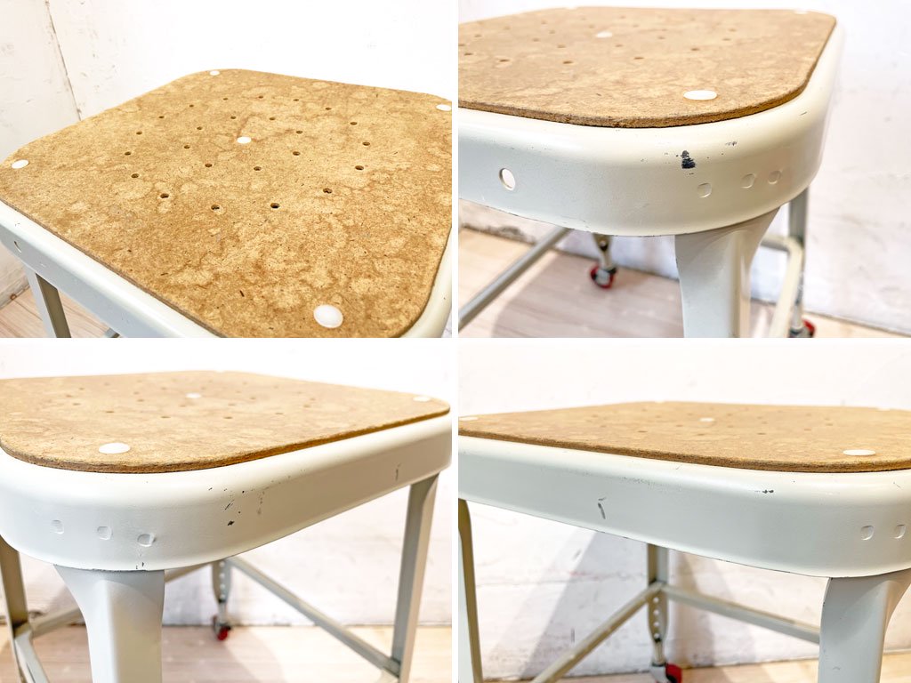 リオン LYON ファクトリー スツール FACTORY STOOL ホワイト キャスター パシフィックファニチャーサービス P.F.S取り扱い 廃番 B ★