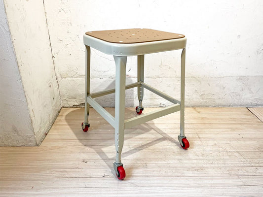 リオン LYON ファクトリー スツール FACTORY STOOL ホワイト キャスター パシフィックファニチャーサービス P.F.S取り扱い 廃番 A ★