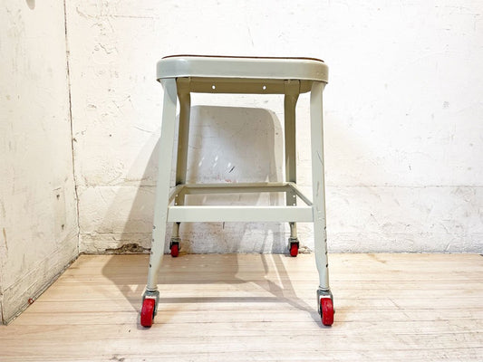 リオン LYON ファクトリー スツール FACTORY STOOL ホワイト キャスター パシフィックファニチャーサービス P.F.S取り扱い 廃番 A ★