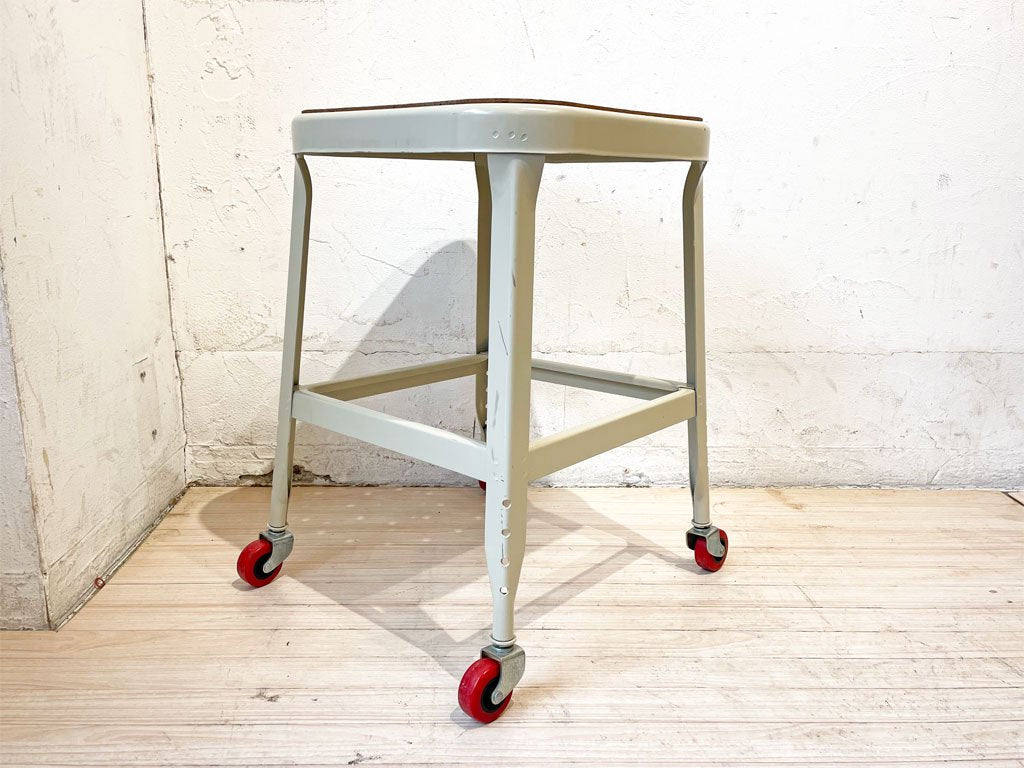 リオン LYON ファクトリー スツール FACTORY STOOL ホワイト キャスター パシフィックファニチャーサービス P.F.S取り扱い 廃番 A ★