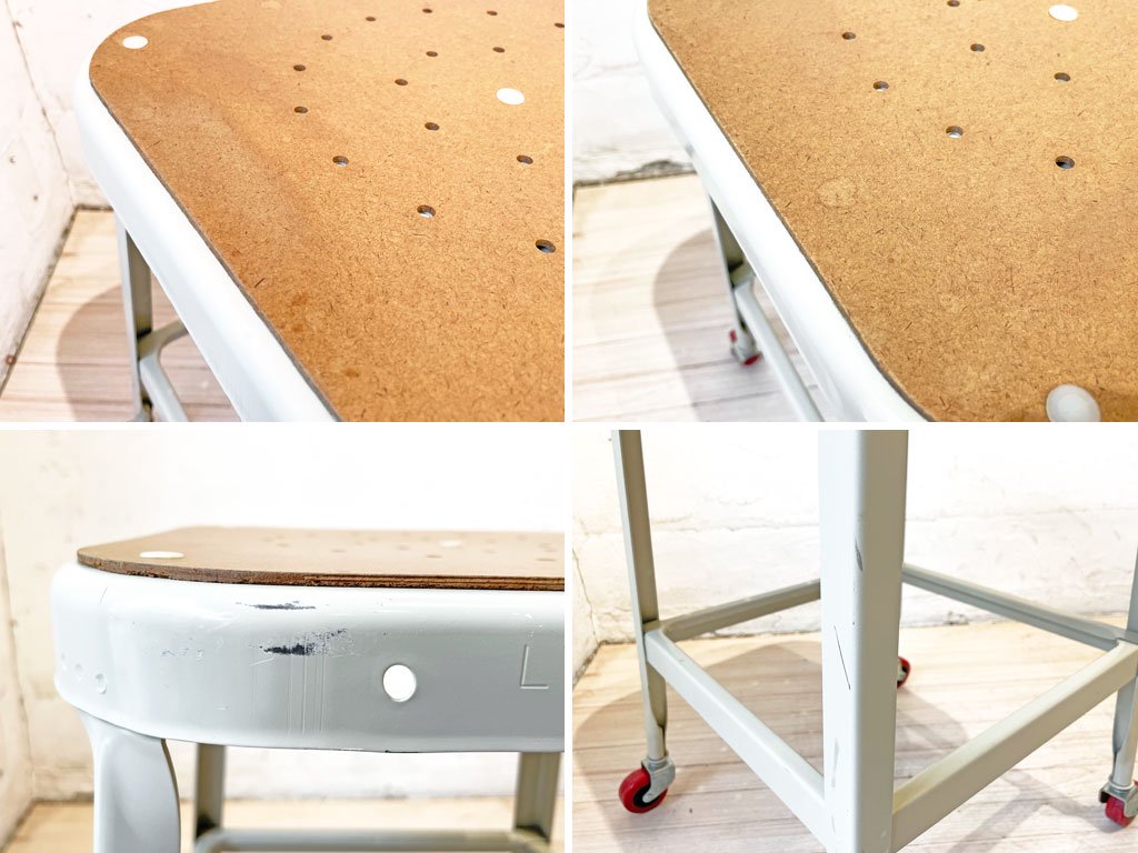 リオン LYON ファクトリー スツール FACTORY STOOL ホワイト キャスター パシフィックファニチャーサービス P.F.S取り扱い 廃番 A ★