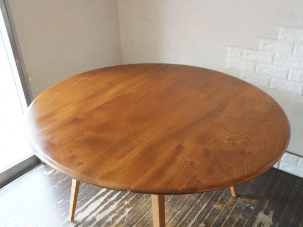 アーコール Ercol ドロップリーフテーブル DROP LEAF TABLE ダイニングテーブル ラウンドテーブル バタフライ エルム材 ビーチ材 UKビンテージ ◎