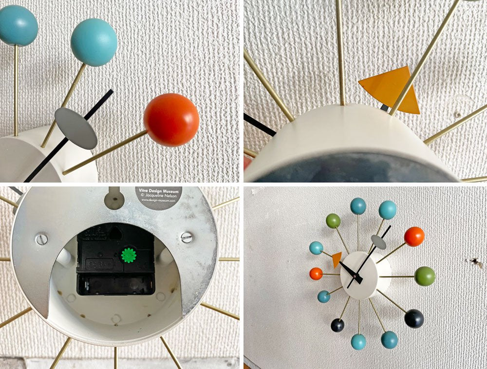 ヴィトラ Vitra ボールクロック Ball Clock マルチ ウォールクロック 掛時計 ジョージ・ネルソン George Nelson ミッドセンチュリー ムーブメント不動 現状品 ●