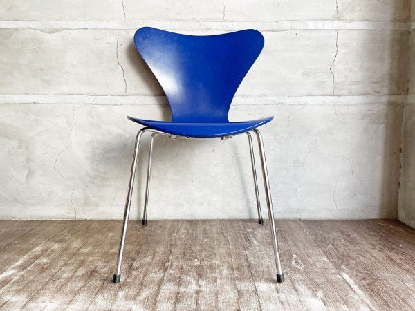 フリッツハンセン Fritz Hansen セブンチェア 廃盤色 ダークブルー ラッカー アルネ・ヤコブセン Arne Jacobsen デンマーク 北欧家具 ♪