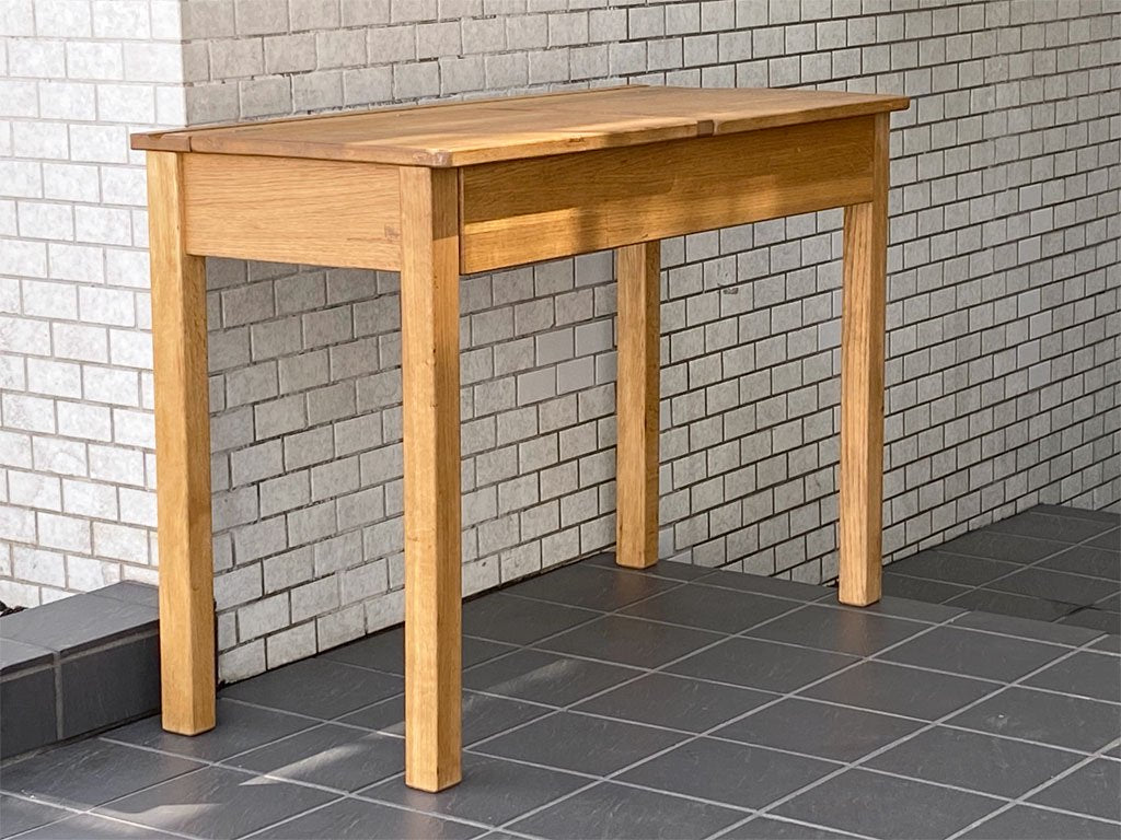 クラフト家具 スクールデスク ワークデスク オーク無垢材 フラップ天板 抽斗一杯 ナチュラル ■