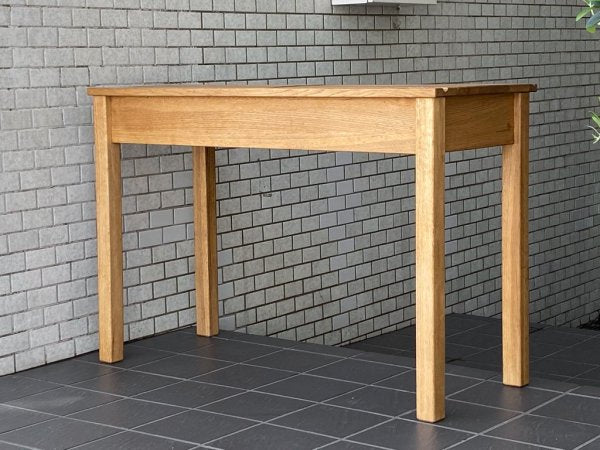 クラフト家具 スクールデスク ワークデスク オーク無垢材 フラップ天板 抽斗一杯 ナチュラル ■
