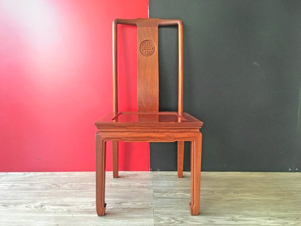 FEFCO FINE FURNITURE ダイニングチェア 花梨 カリン材 無垢材 中国家具 ●