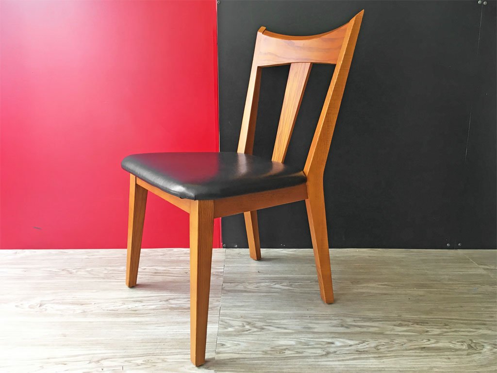 アクメファニチャー ACME Furniture カーディフ チェア CARDIFF CHAIR ダイニングチェア アッシュ材 ビニールレザーシート ブラック ●