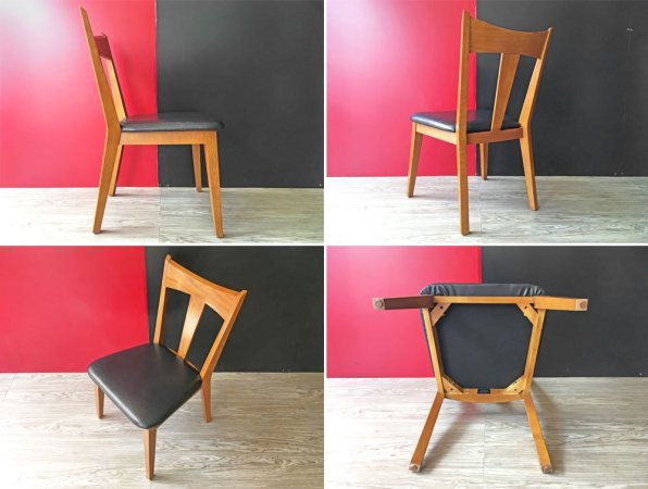 アクメファニチャー ACME Furniture カーディフ チェア CARDIFF CHAIR ダイニングチェア アッシュ材 ビニールレザーシート ブラック ●