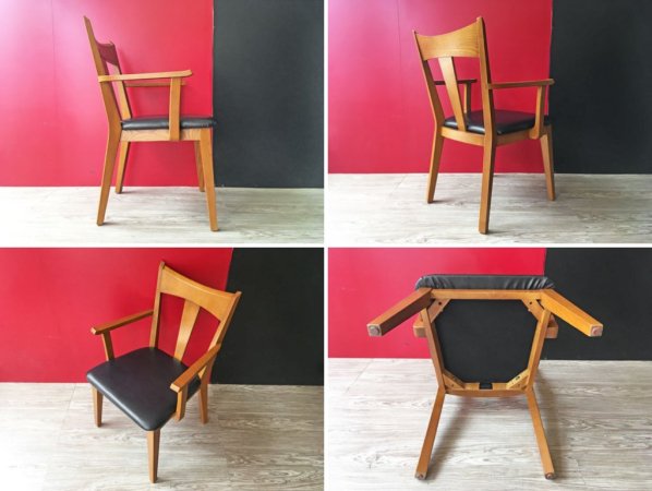 アクメファニチャー ACME Furniture カーディフ アームチェア CARDIFF ARM CHAIR ダイニングチェア アッシュ材 ビニールレザーシート ブラック ●