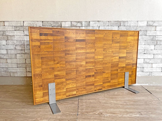 パシフィックファニチャーサービス Pacific furniture service ヘッドボード ベッドパーツ オーク材 インテリア 寄木 オーダーメイド 142×80cm ダブル A ●