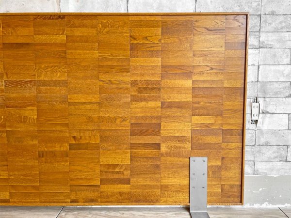 パシフィックファニチャーサービス Pacific furniture service ヘッドボード ベッドパーツ オーク材 インテリア 寄木 オーダーメイド 142×80cm ダブル A ●