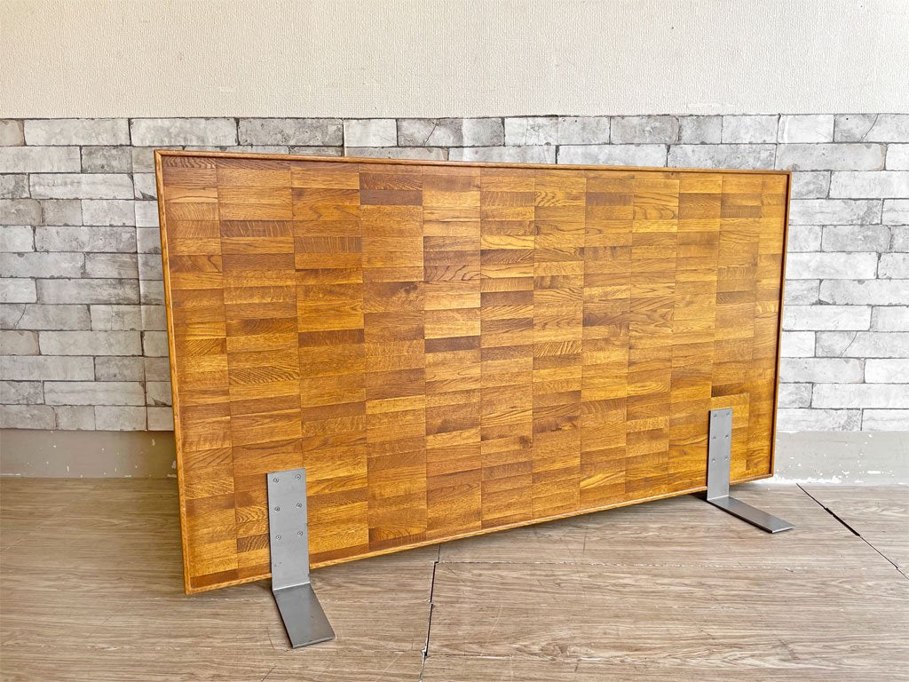 パシフィックファニチャーサービス Pacific furniture service ヘッドボード ベッドパーツ オーク材 インテリア 寄木 オーダーメイド 142×80cm ダブル B ●