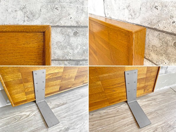 パシフィックファニチャーサービス Pacific furniture service ヘッドボード ベッドパーツ オーク材 インテリア 寄木 オーダーメイド 142×80cm ダブル B ●