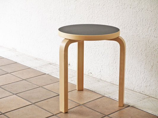 アルテック artek スツール60 stool60 3本脚 SCOPE 別注カラー リノリウム チャコール アルヴァ・アアルト 北欧家具 ◇