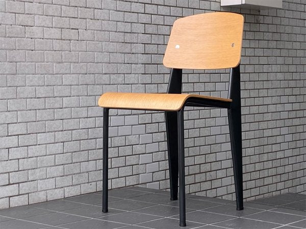 ヴィトラ Vitra スタンダードチェア Standard chair オーク材 ナチュラル ディープブラック ジャン・プルーヴェ ■