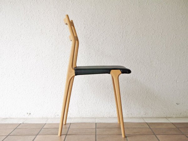 天童木工 TENDO インパラチェア impala chair ホワイトビーチ材 PVCレザー ブラック 佐々木敏光 デザイン A ◇